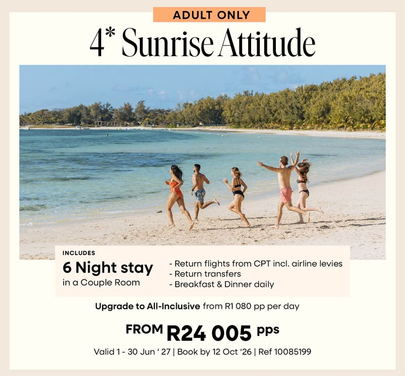 Mauritius — Adults only, from Cape Town — 4★ Sunrise Attitude