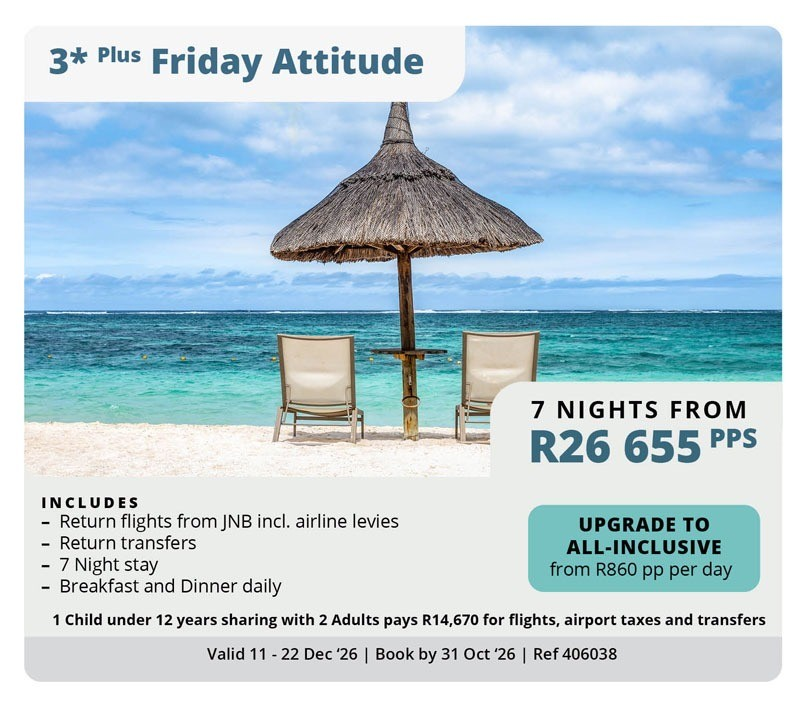 Mauritius — December Holiday — 3★ Plus Friday Attitude