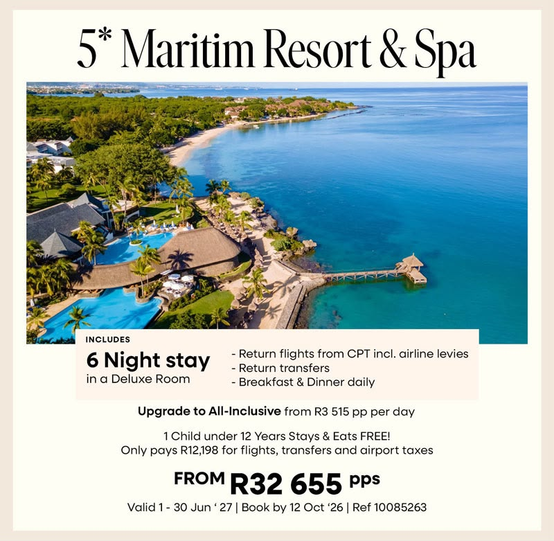 Mauritius — from Cape Town — 5★ Maritim Resort & Spa